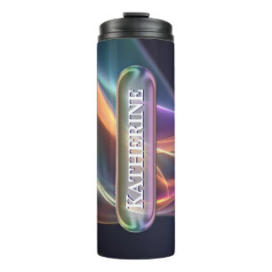 Garrafa Térmica Tumbler de Nome Personalizado em Vidro Líquido   M