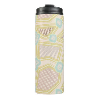 Garrafa Térmica Tumbler de Padrão Geométrico Abstrato Pastel Moder