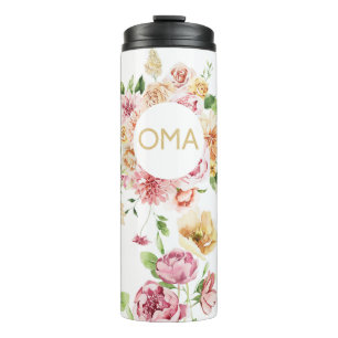 Garrafa Térmica Tumbler de presente Oma floral