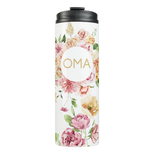 Garrafa Térmica Tumbler de presente Oma floral (Frente)