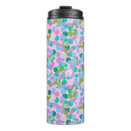 Garrafa Térmica Tumbler de sapo bonito com fundo rosa