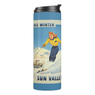 Garrafa Térmica Tumbler de Sun Valley Idaho EUA do vintage