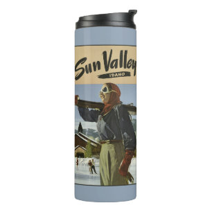 Garrafa Térmica Tumbler de Sun Valley Idaho EUA do vintage