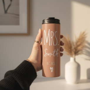 Garrafa Térmica Tumbler de Terracota Personalizado para Casal para