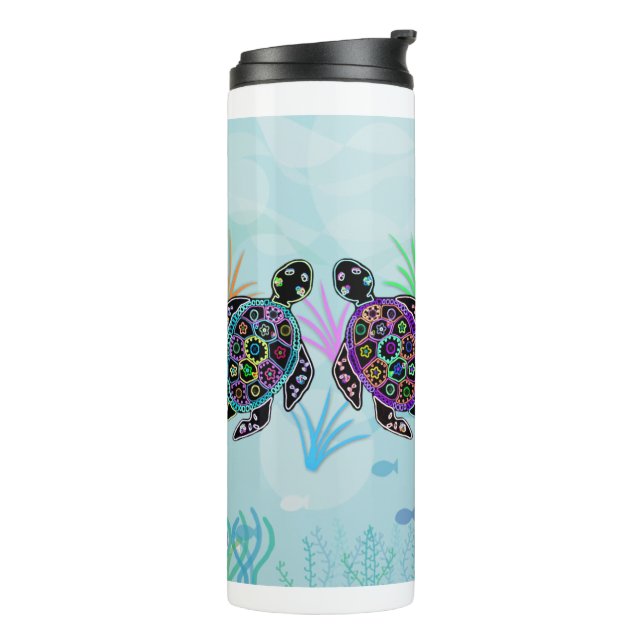 Garrafa Térmica Tumbler do fulgor da tartaruga de mar (Giro à esquerda)