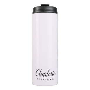 Garrafa Térmica Tumbler do Monograma Rosa Pastel Personalizado