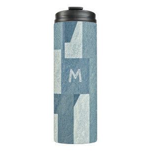 Garrafa Térmica Tumbler feito sob encomenda "concreto" azul do