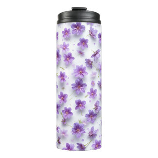 Garrafa Térmica "Tumbler Flor Roxo - Bebidas de Verão Fritas"