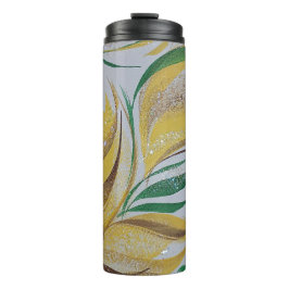 Garrafa Térmica Tumbler Floral Amarelo