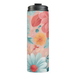 Garrafa Térmica Tumbler Floral - Design de Flor Insulado com Na mo