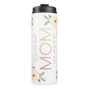 Garrafa Térmica Tumbler floral MOM personalizado