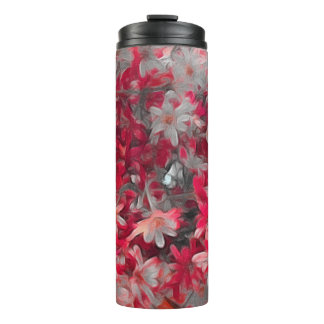Garrafa Térmica Tumbler Floral Vermelho Feriado