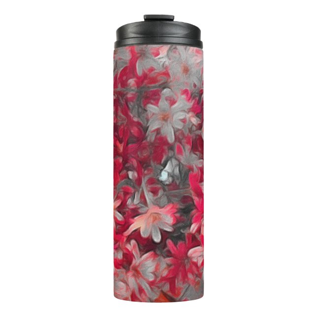 Garrafa Térmica Tumbler Floral Vermelho Feriado (Frente)