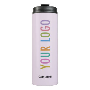 Garrafa Térmica Tumbler Isolado Roxo Claro com Logotipo da Empresa