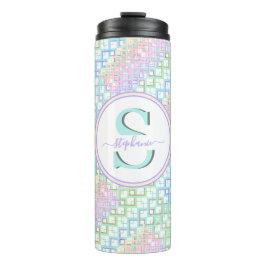 Garrafa Térmica Tumbler Personalizado com Monograma Pastel Present