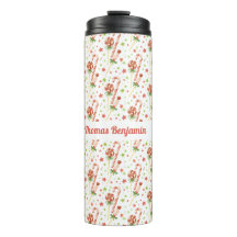 Tumbler Personalizado com Padrão de Doces de Natal