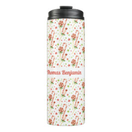 Garrafa Térmica Tumbler Personalizado com Padrão de Doces de Natal