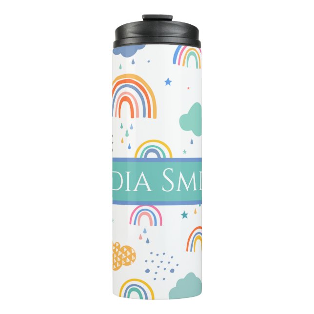 Garrafa Térmica Tumbler personalizado da bebida arco-íris (Frente)