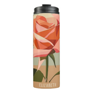 Garrafa Térmica Tumbler Personalizado da Família de rosas vermelha