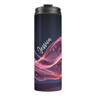 Garrafa Térmica Tumbler Personalizado da Onda da Galáxia Rosa