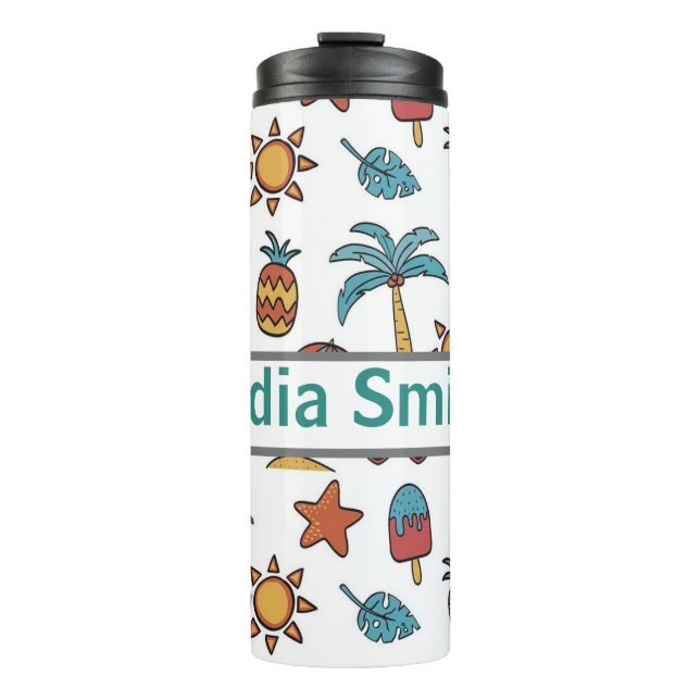 Garrafa Térmica Tumbler personalizado de bebida de praia (Frente)