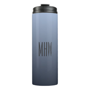 Garrafa Térmica Tumbler personalizado de gradiente de Cinza azul