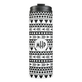 Garrafa Térmica Tumbler personalizado de monograma do padrão Aztec