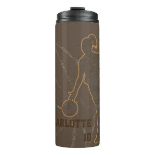 Garrafa Térmica Tumbler Personalizado de Rapariga de Basquete