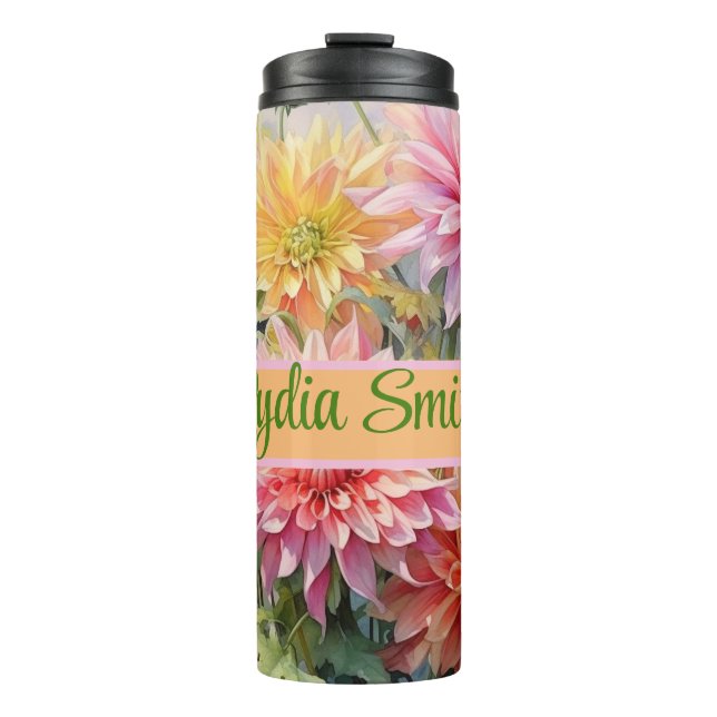 Garrafa Térmica Tumbler personalizado para bebidas florais (Frente)