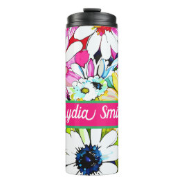 Garrafa Térmica Tumbler personalizado para bebidas florais