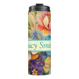 Garrafa Térmica Tumbler personalizado para bebidas florais