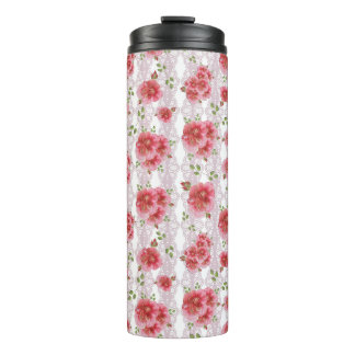 Garrafa Térmica Tumbler Rosa Shabby Chic