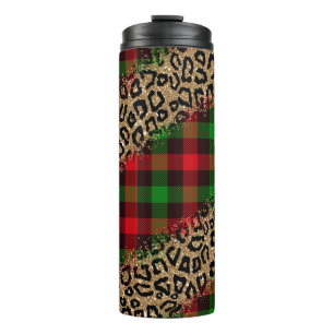 Garrafa Térmica Tumbler Sublimation Design búfalo xadrez Xmas