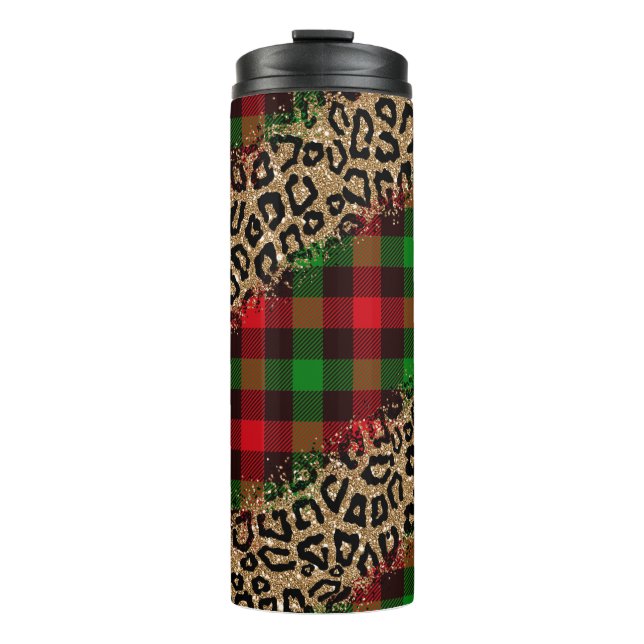 Garrafa Térmica Tumbler Sublimation Design búfalo xadrez Xmas (Frente)