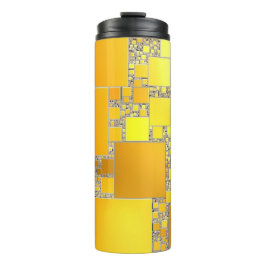 Garrafa Térmica Tumbler térmico amarelo e laranja ao quadrado