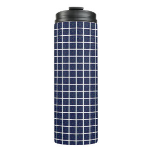 Garrafa Térmica Tumbler Térmico Azul Geométrico