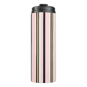 Garrafa Térmica Tumbler Térmico Bebê Rosa e Dourado Branco Faixa P