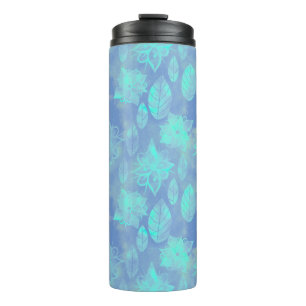 Garrafa Térmica Tumbler térmico bonito de folheto azul