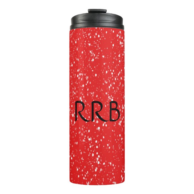 Garrafa Térmica Tumbler térmico branco vermelho personalizado (Frente)