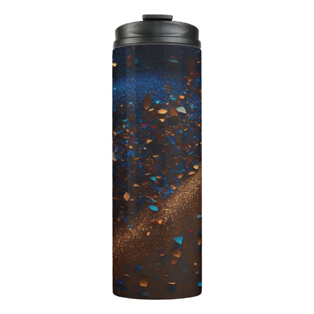 Garrafa Térmica Tumbler Térmico Castanho Amarrom-Azul Escuro-escur (Frente)