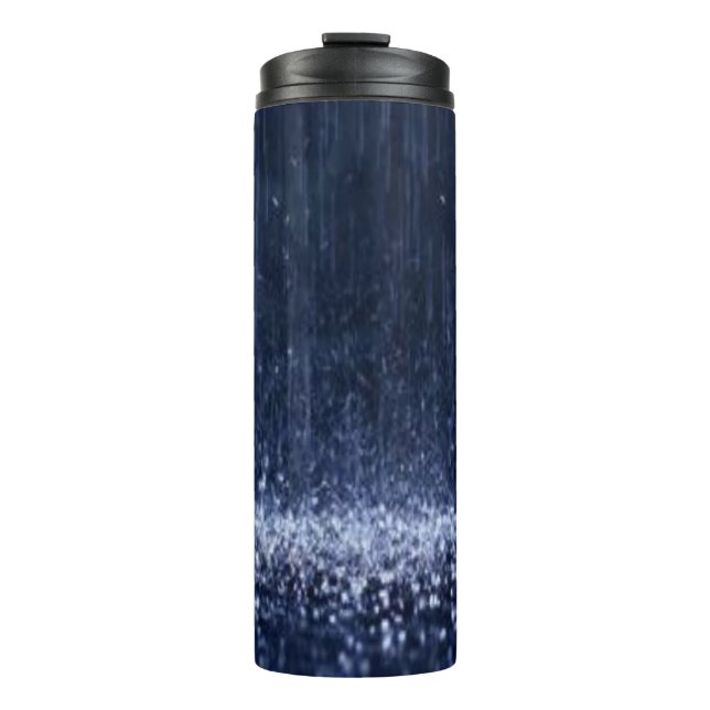 Garrafa Térmica Tumbler Térmico Chuva Azul  (Frente)