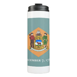 Garrafa Térmica Tumbler térmico com a bandeira de Delaware, EUA