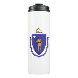 Garrafa Térmica Tumbler térmico com a bandeira de Massachusetts,