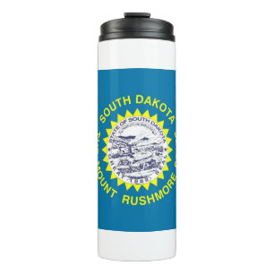 Garrafa Térmica Tumbler térmico com a bandeira de South Dakota,