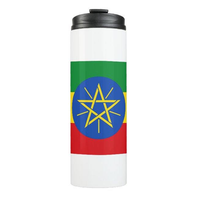 Garrafa Térmica Tumbler térmico com bandeira da Etiópia (Frente)