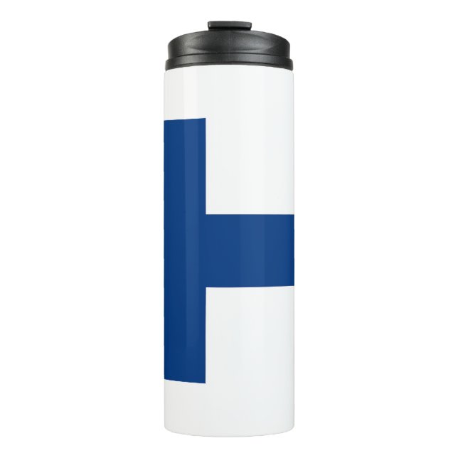 Garrafa Térmica Tumbler térmico com bandeira da Finlândia (Frente)