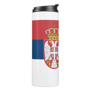 Garrafa Térmica Tumbler térmico com bandeira da Sérvia