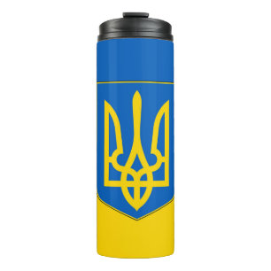 Garrafa Térmica Tumbler térmico com bandeira da Ucrânia