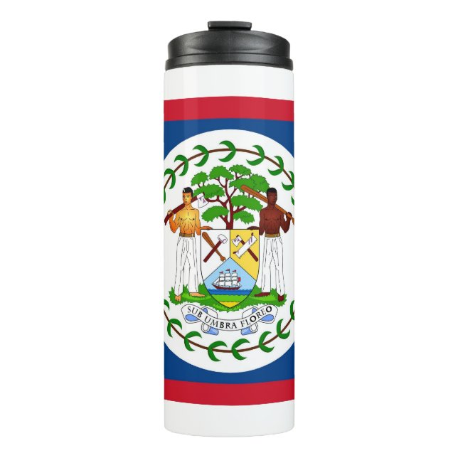 Garrafa Térmica Tumbler térmico com bandeira de Belize (Frente)