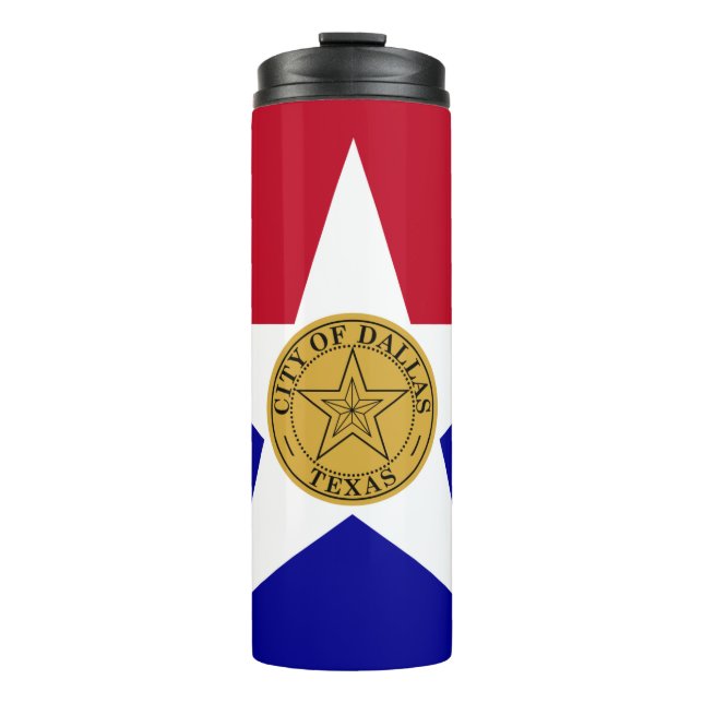 Garrafa Térmica Tumbler térmico com bandeira de Dallas (Frente)